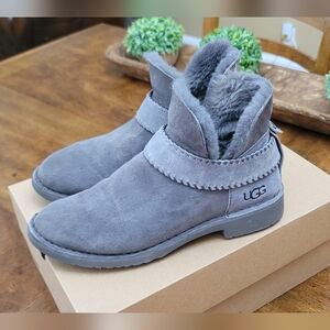 UGG Gray McKay Suede Booties with Shearling Lining Size 7.5